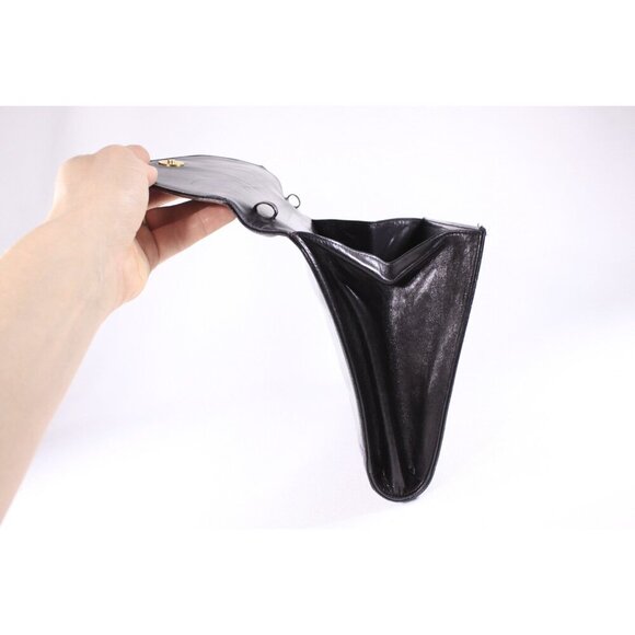 Vintage Bally Italian leather shoulder bag, 1970-1980s black leather ladies - Picture 5 of 10